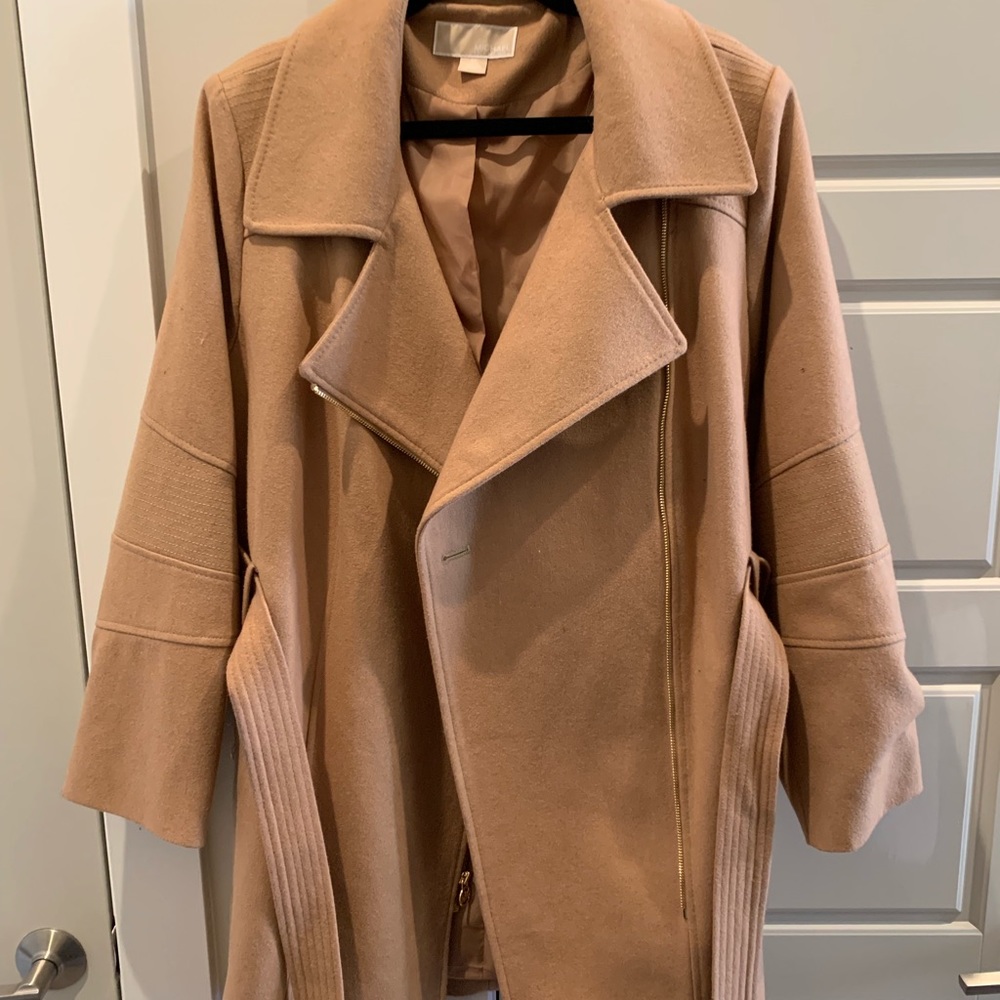 Michael Kors Asymmetrical Belted Coat